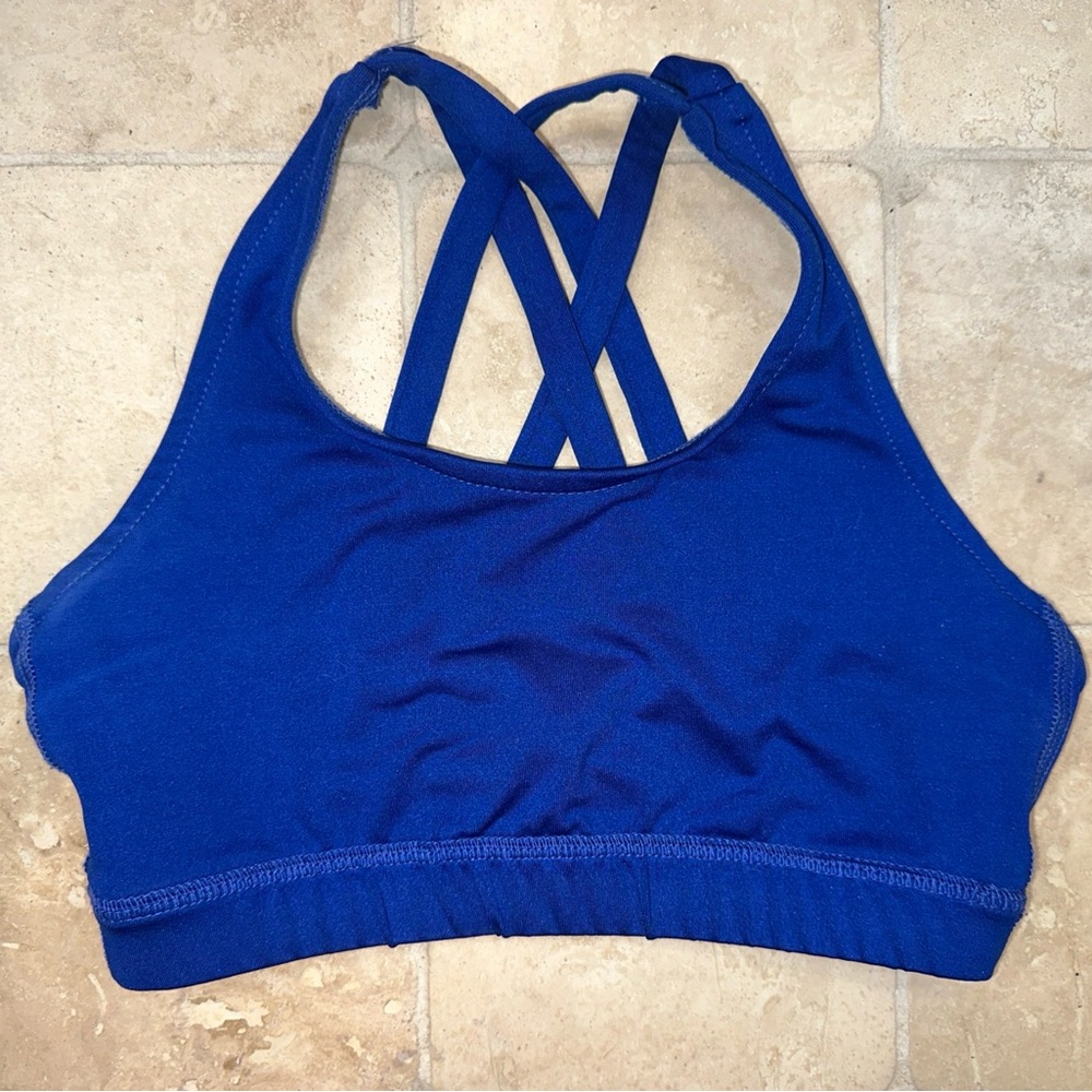 Varsity Spirit Strappy Sports Bra Royal Blue Adult Small Lined